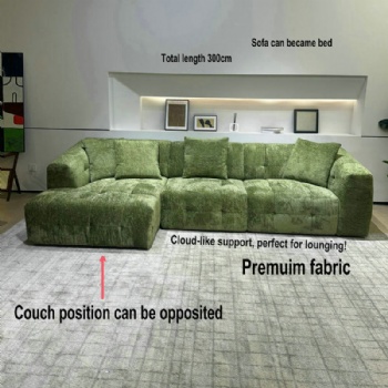 Green fabric sofa