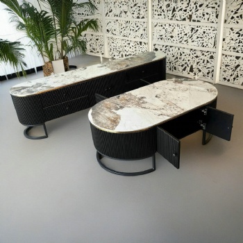Black Coffee table tv unit